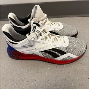 Reebok Nano X Mens Cross Training Athletic Shoes GW6015 Red White Blue Size 12.5